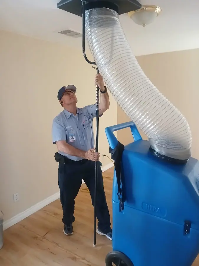 Mini Split Installation technician using HEPA equipment in Tukwila